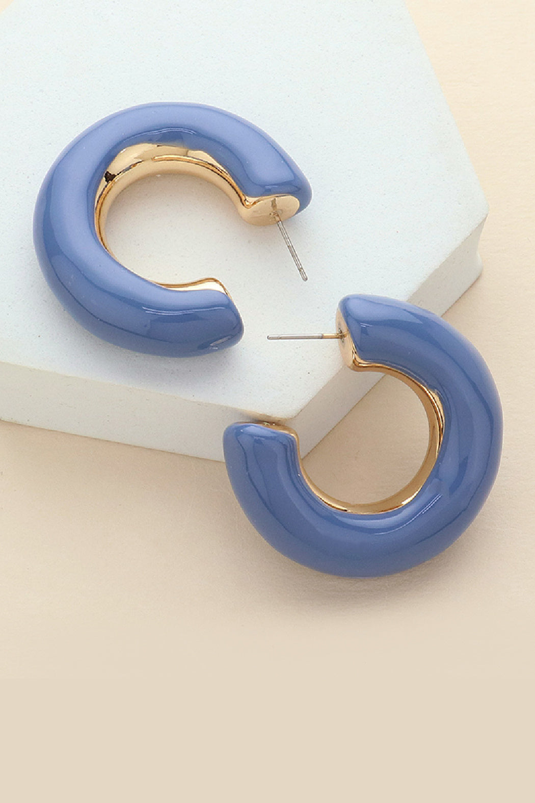 Enamel Hoop Earrings