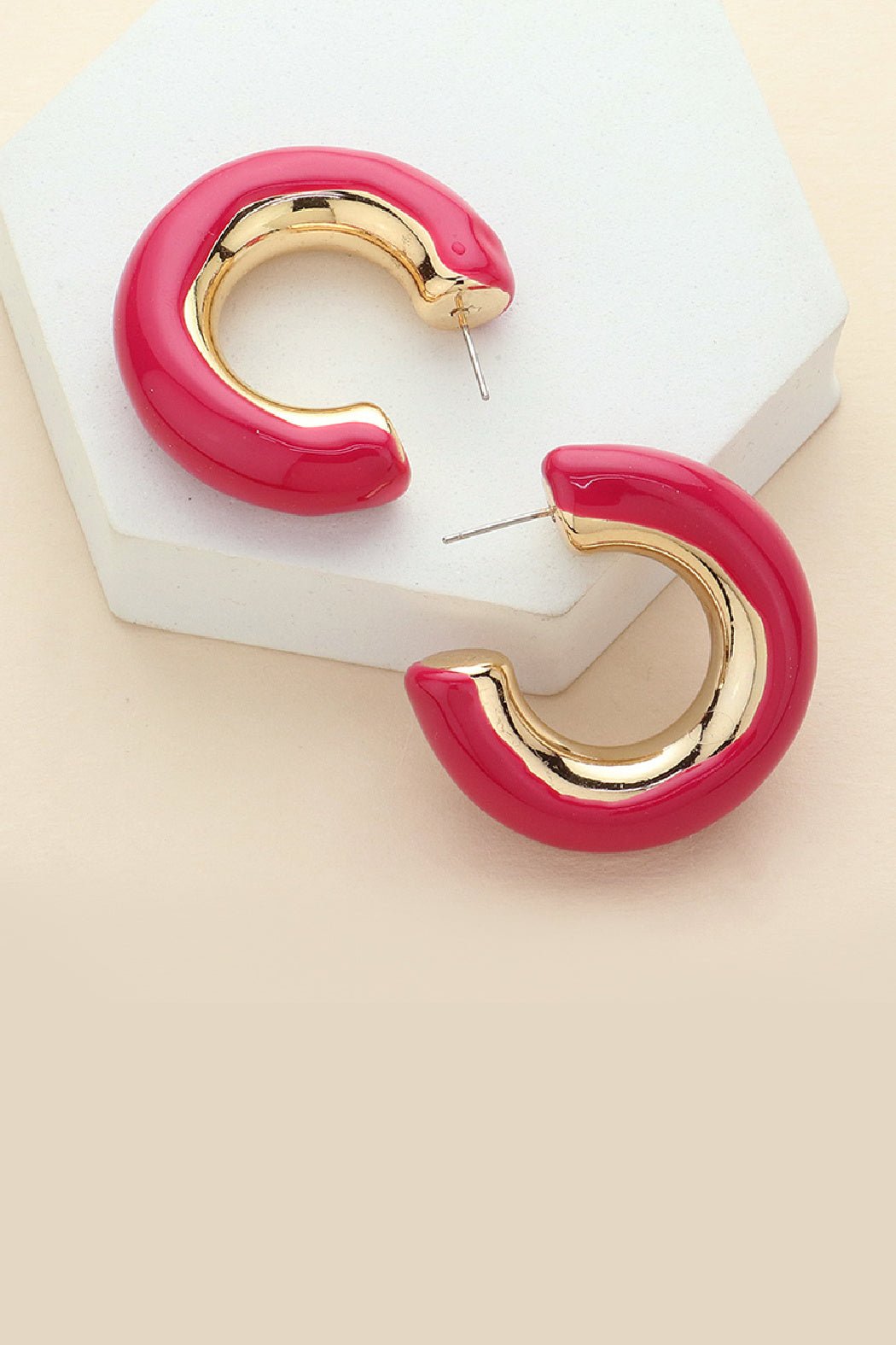 Enamel Hoop Earrings