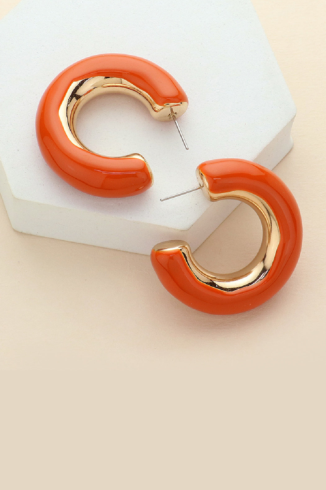 Enamel Hoop Earrings