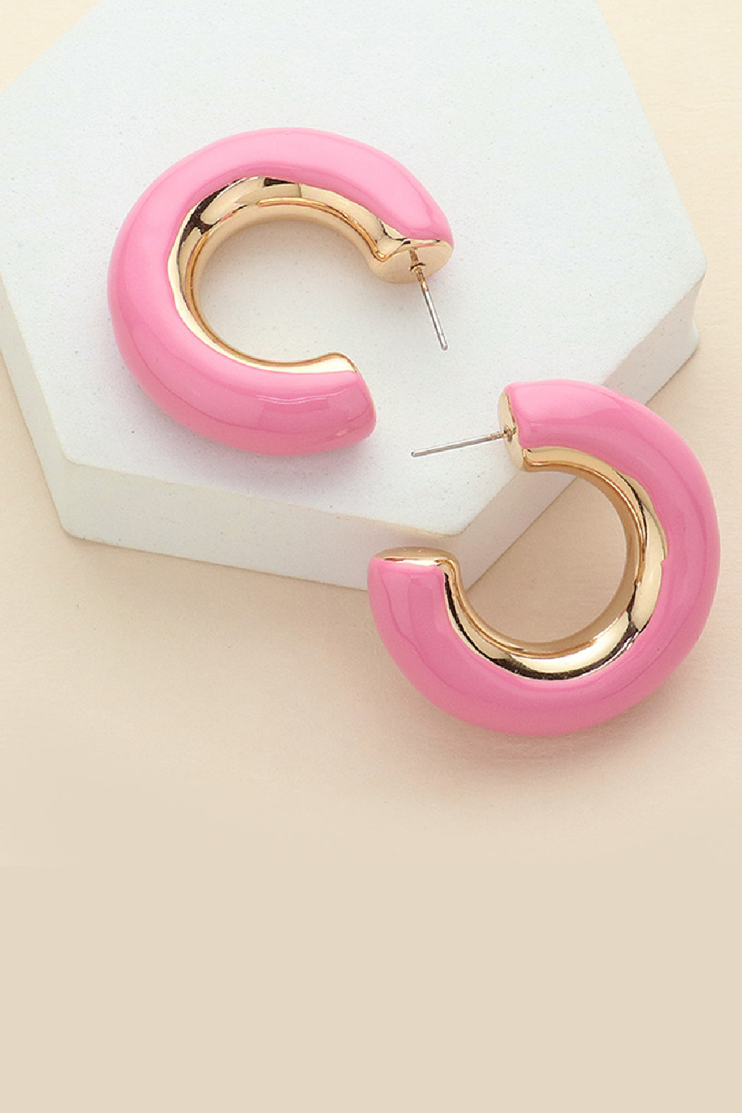 Enamel Hoop Earrings