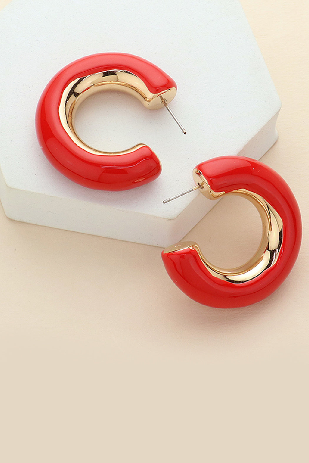 Enamel Hoop Earrings