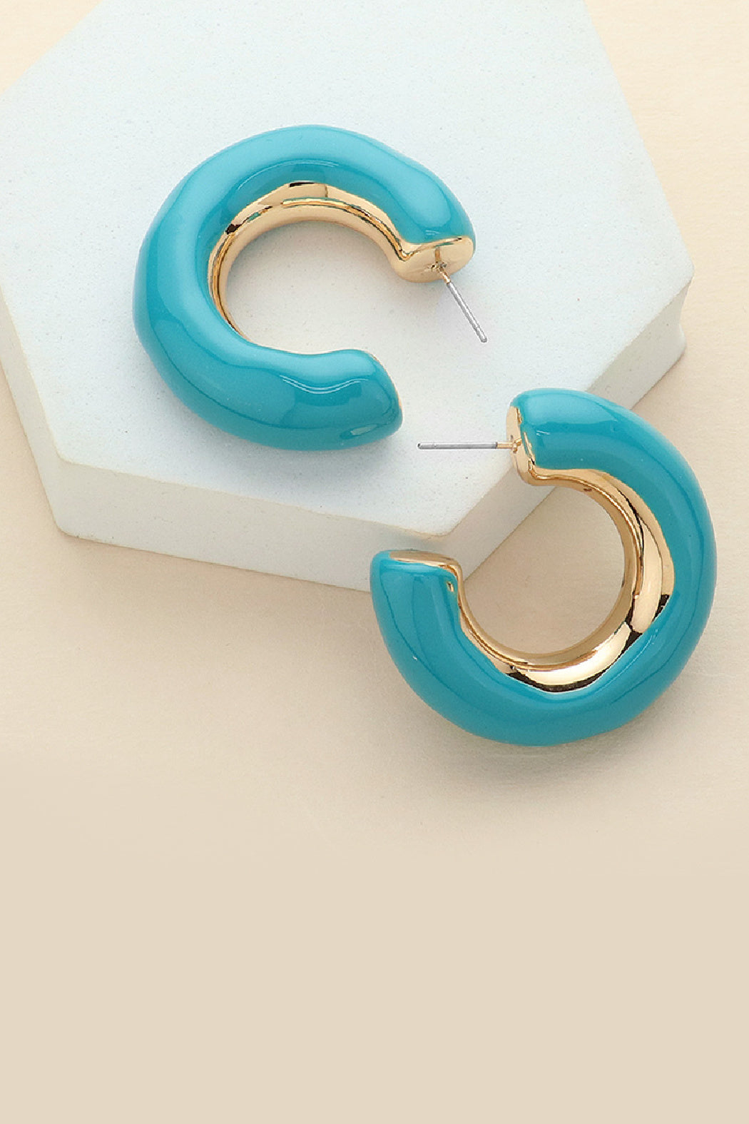 Enamel Hoop Earrings