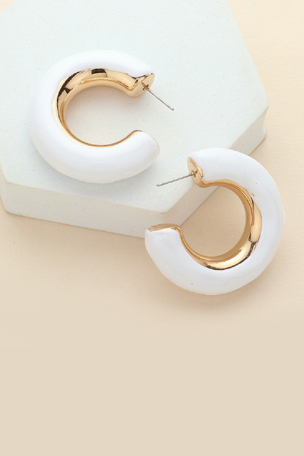 Enamel Hoop Earrings