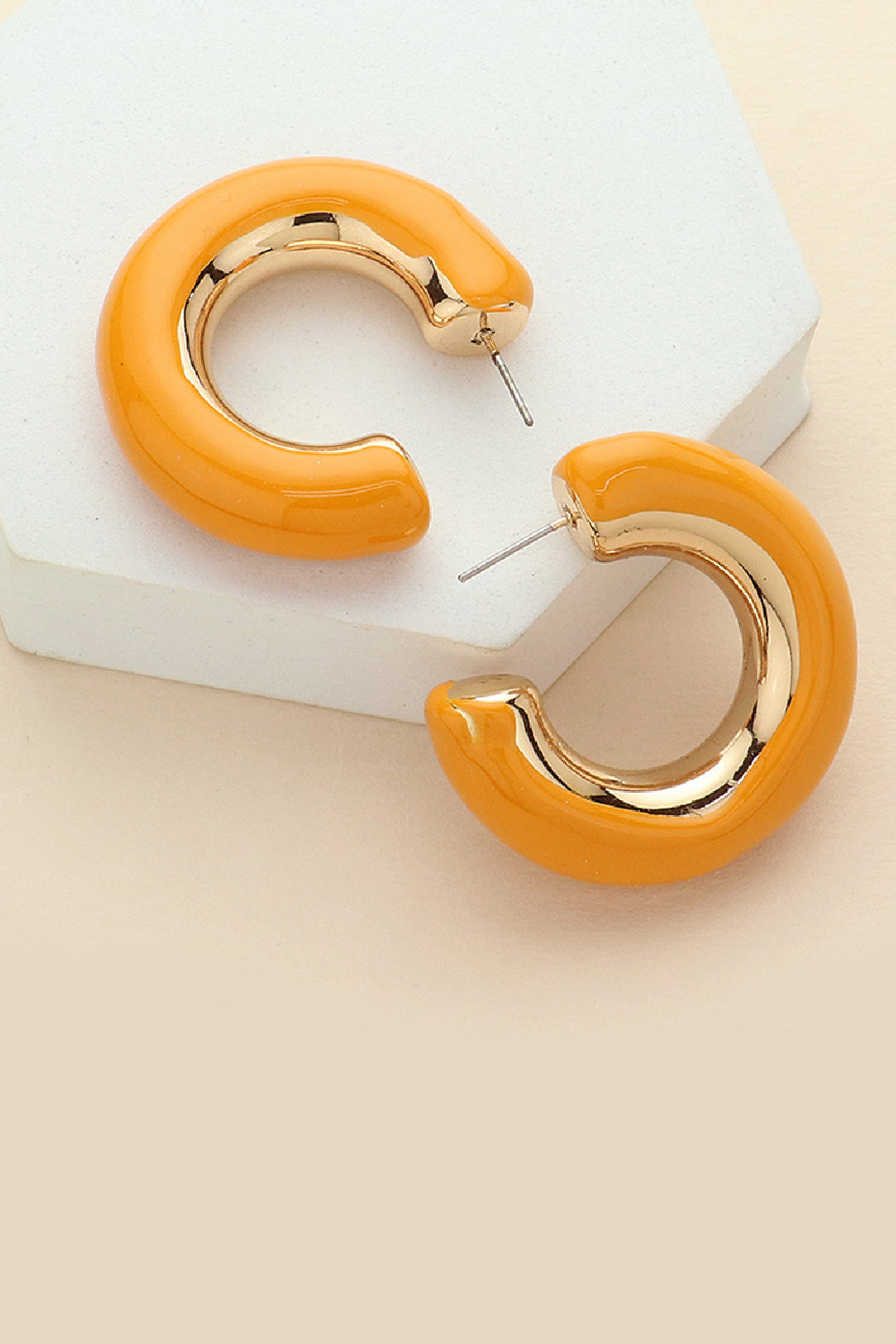 Enamel Hoop Earrings