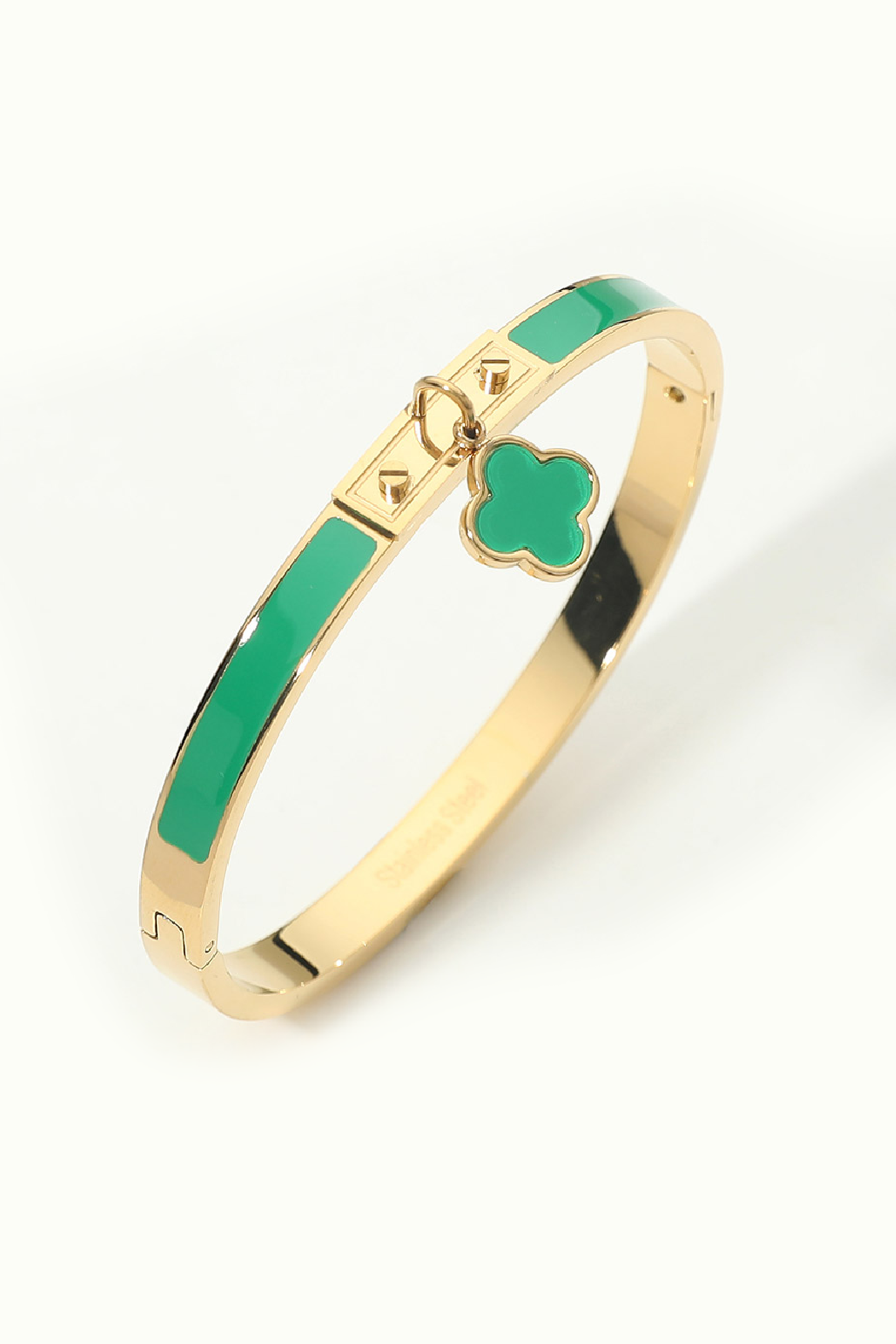 Enamel Clover Charm Bracelet