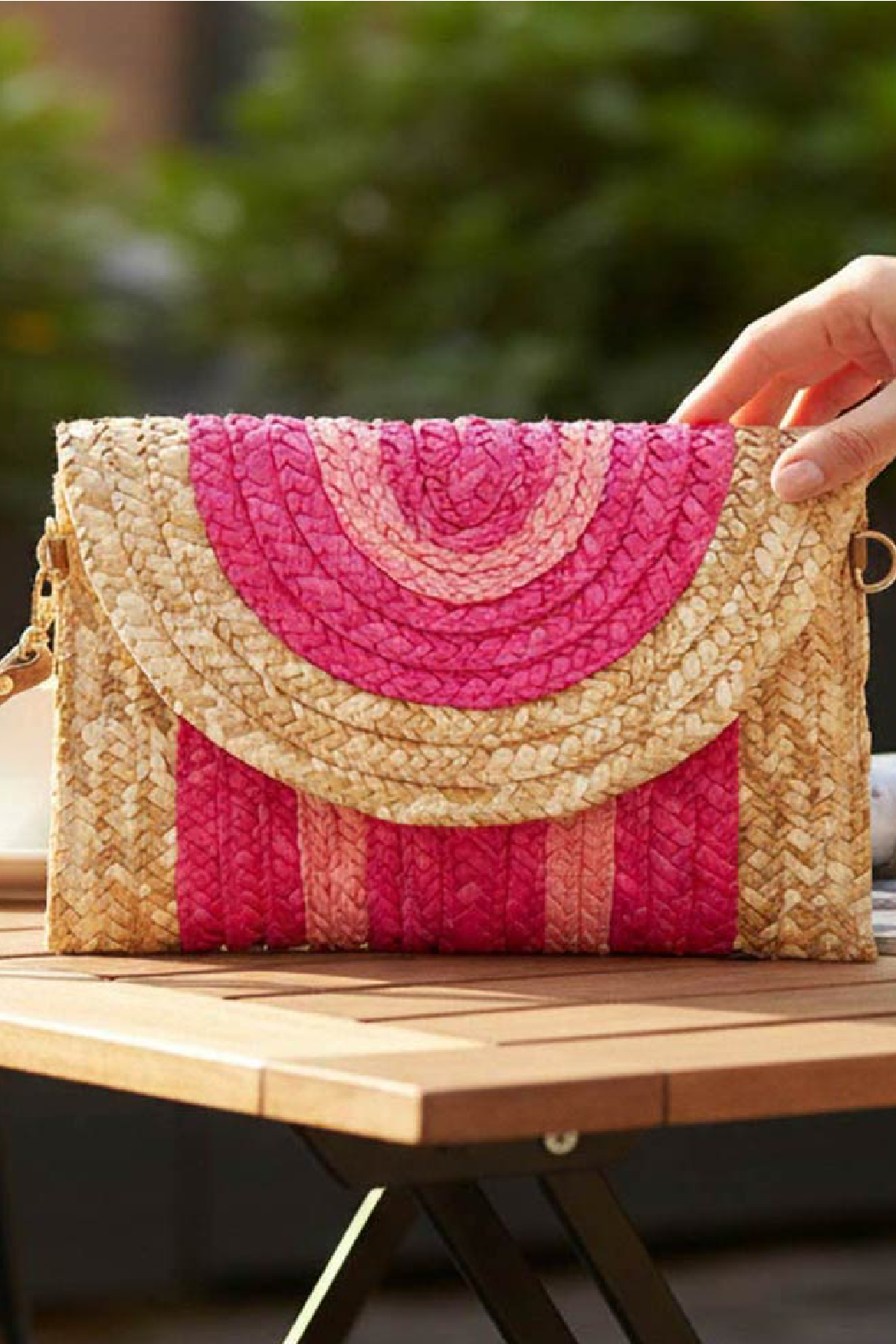 Envelope Straw Clutch Wristlet Crossbody