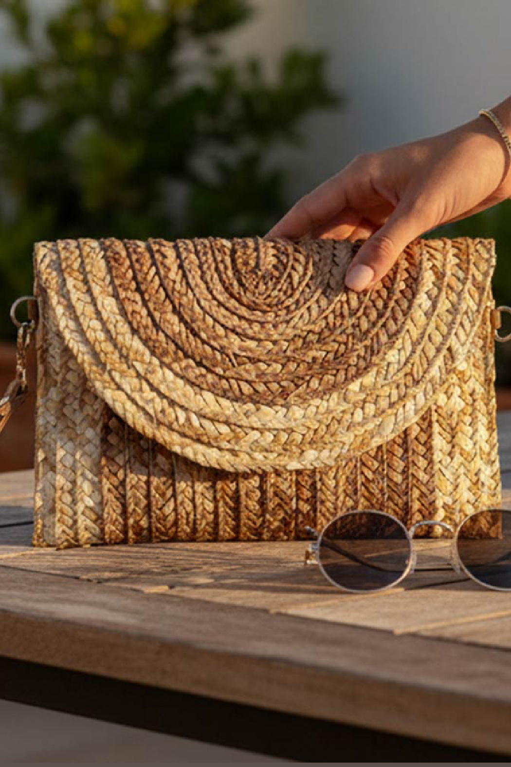 Envelope Straw Clutch Wristlet Crossbody