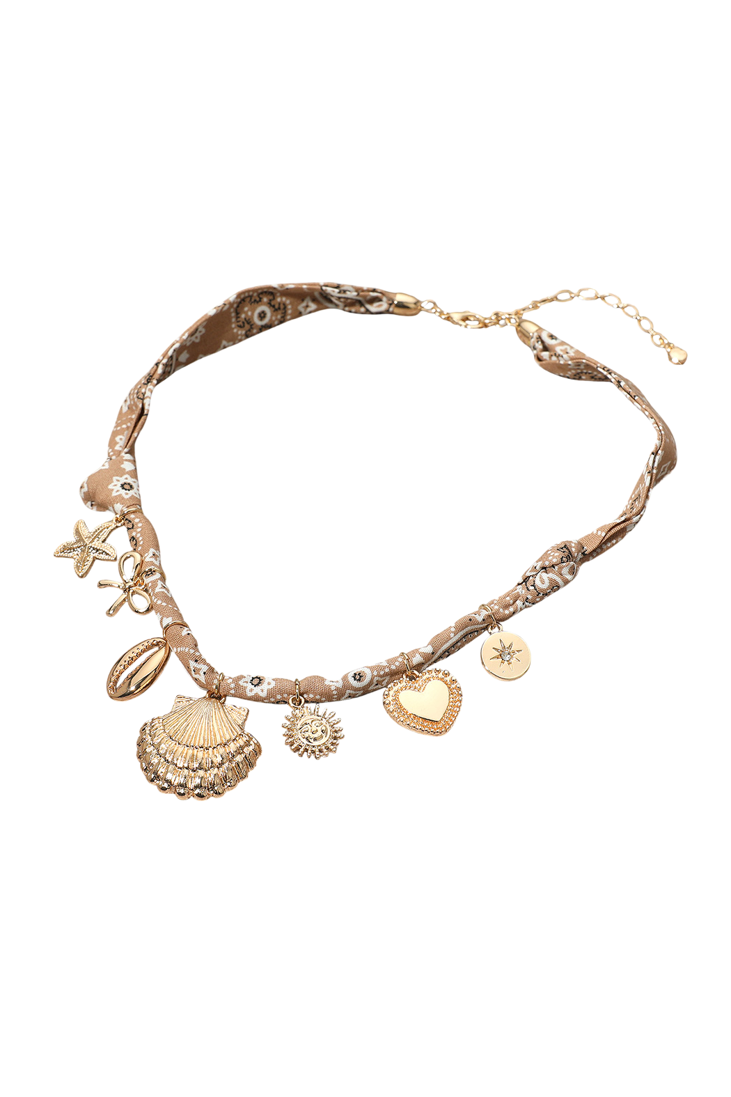 Fabric Shell Charm Necklace