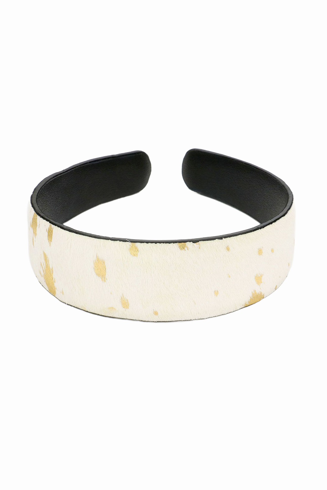 Fur and Gold Metallic Headband