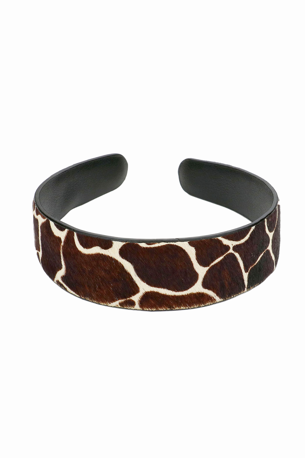 Brown Giraffe Print Fur Headband