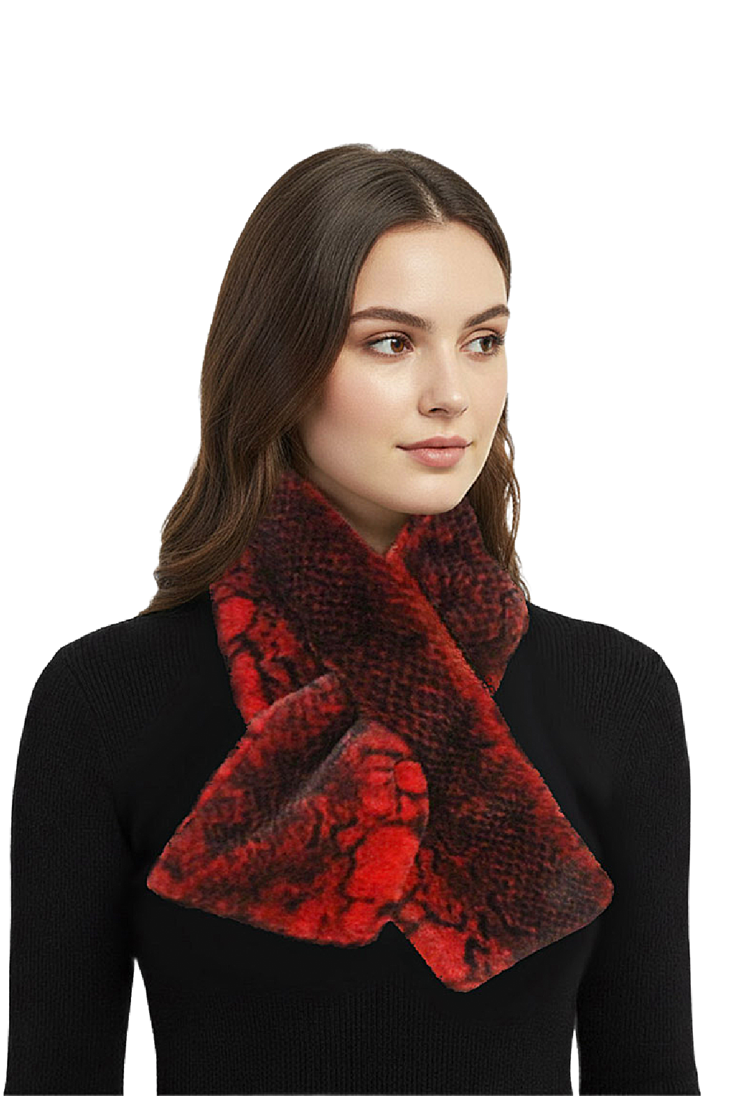 Faux Fur Snake Skin Scarf