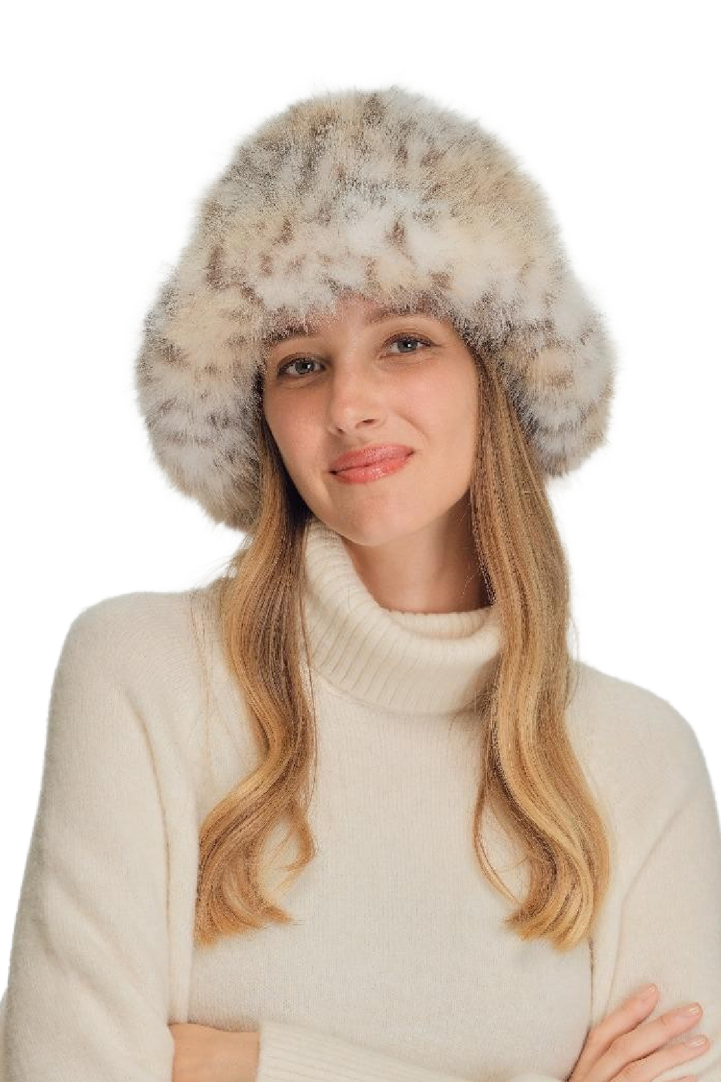 Fawn Antelope Faux Fur Bucket Hat