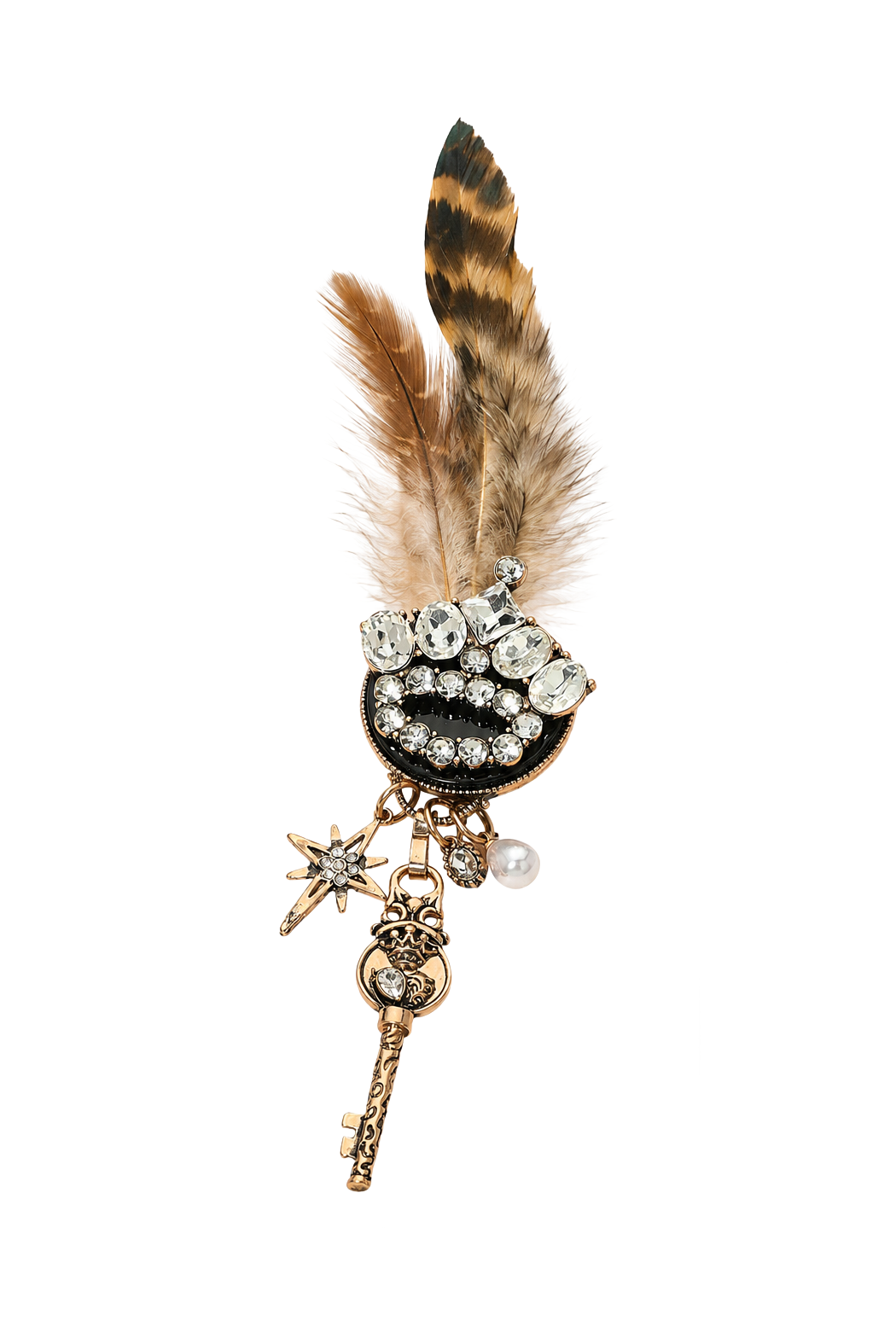 Crowned Key Brooch