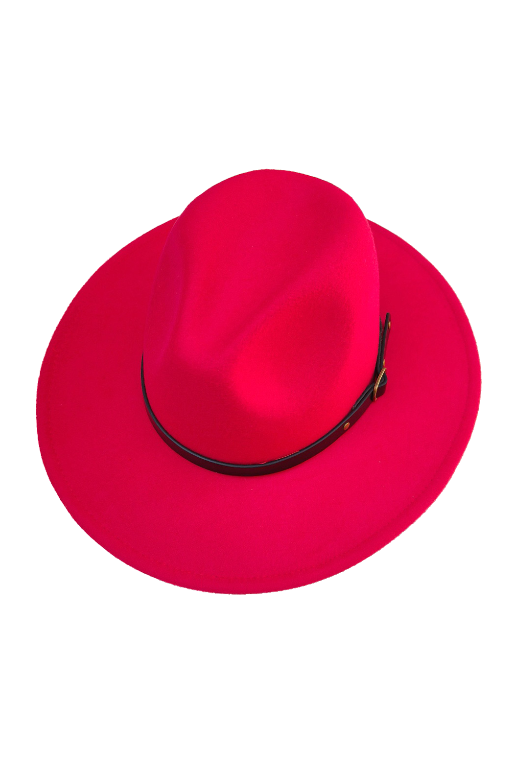 Buckle Band Red Bottom Felt Fedora