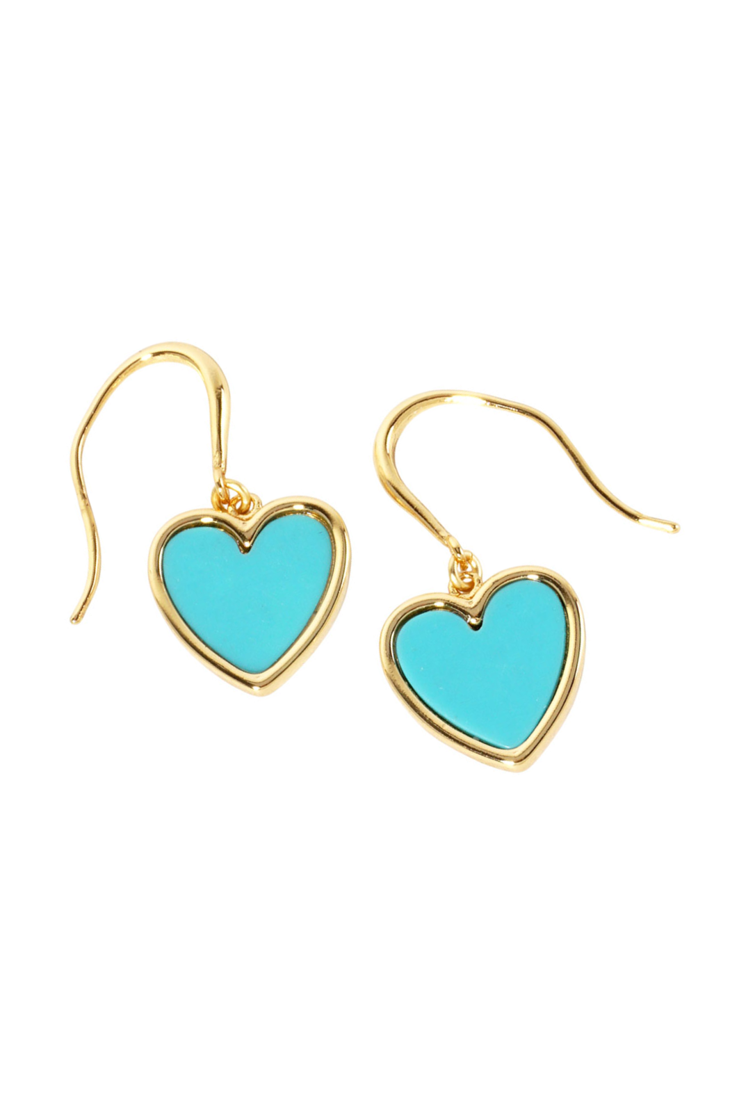 Gold Plated Dangling Heart Earrings