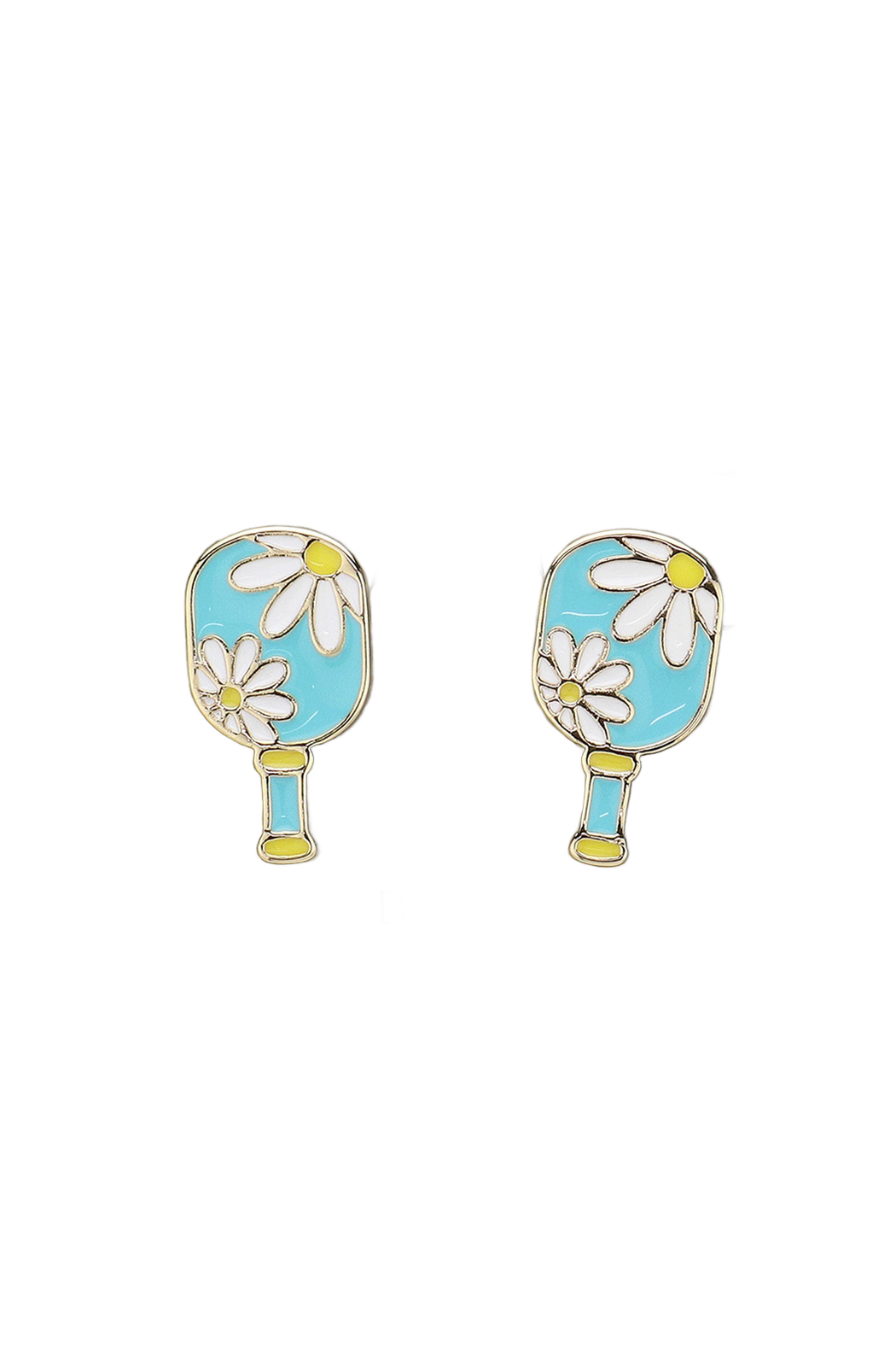 Enamel Flower Pickleball Earrings