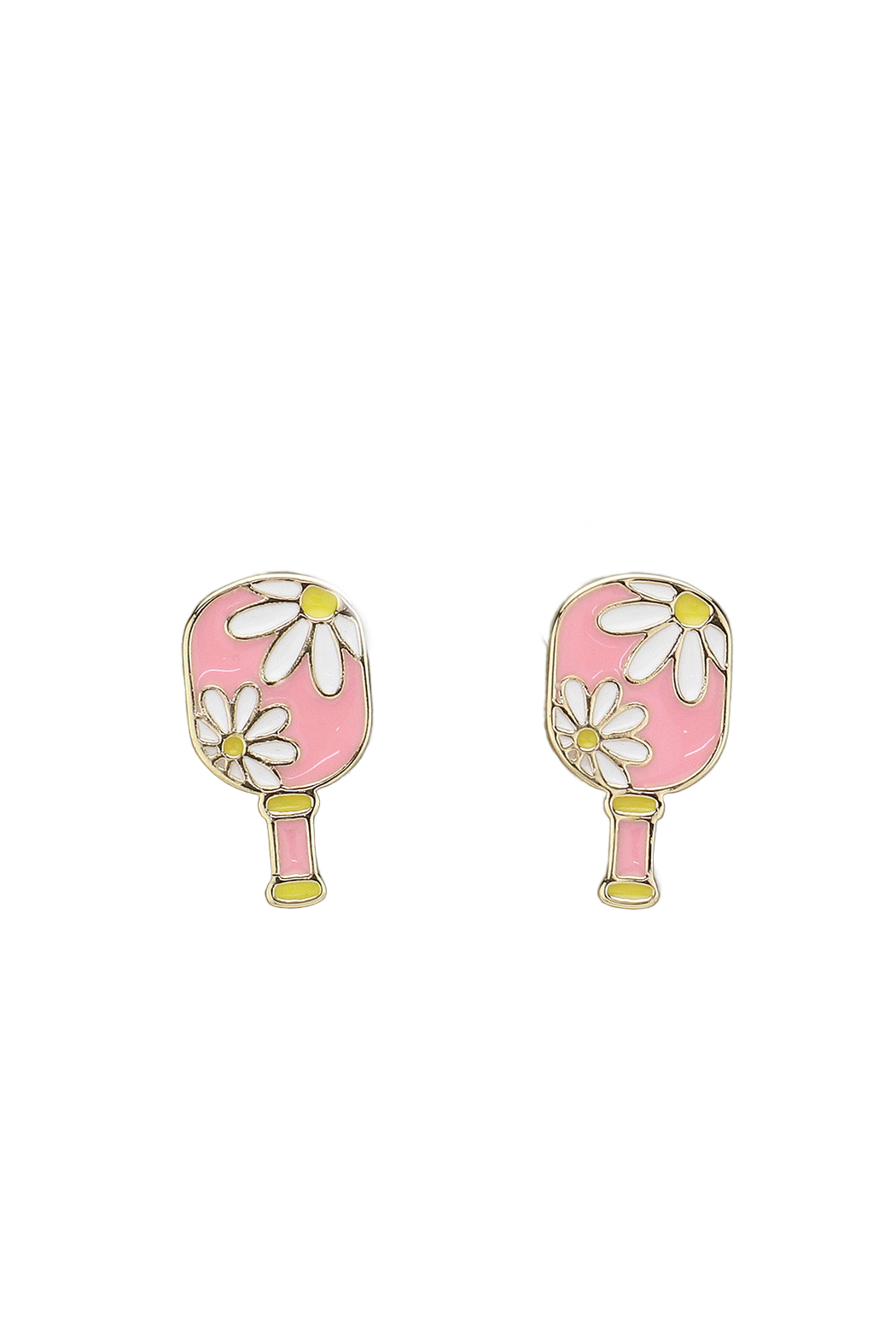 Enamel Flower Pickleball Earrings