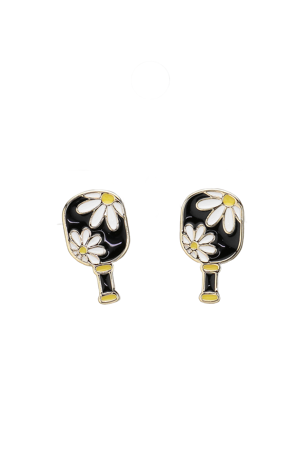 Enamel Flower Pickleball Earrings