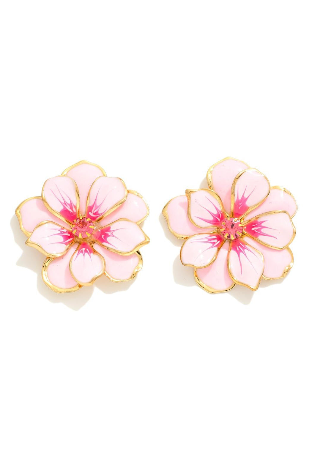 Painted Enamel Flower Earrings