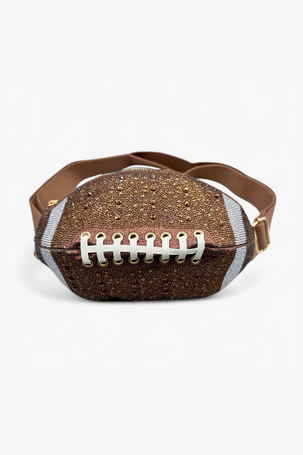 Crystal Laced Up Football Sling Bag