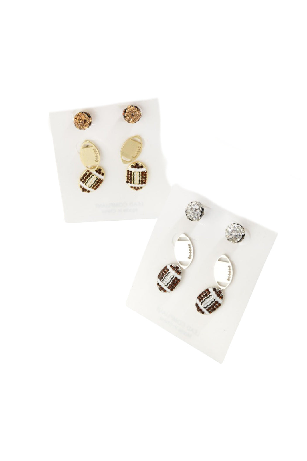 Set of 3 Game Day Football Earrings