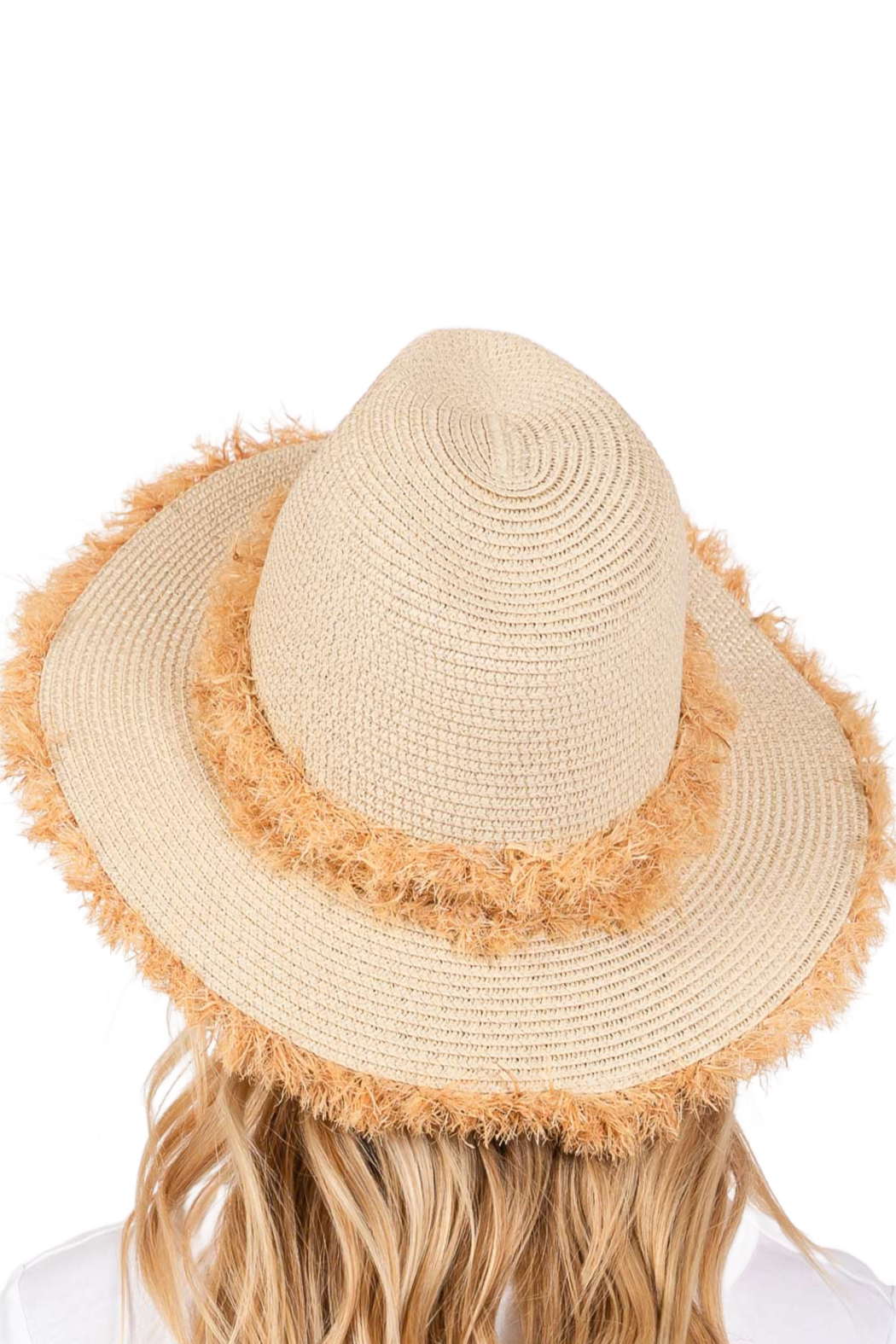 Frayed Edge and Band Straw Sun Hat