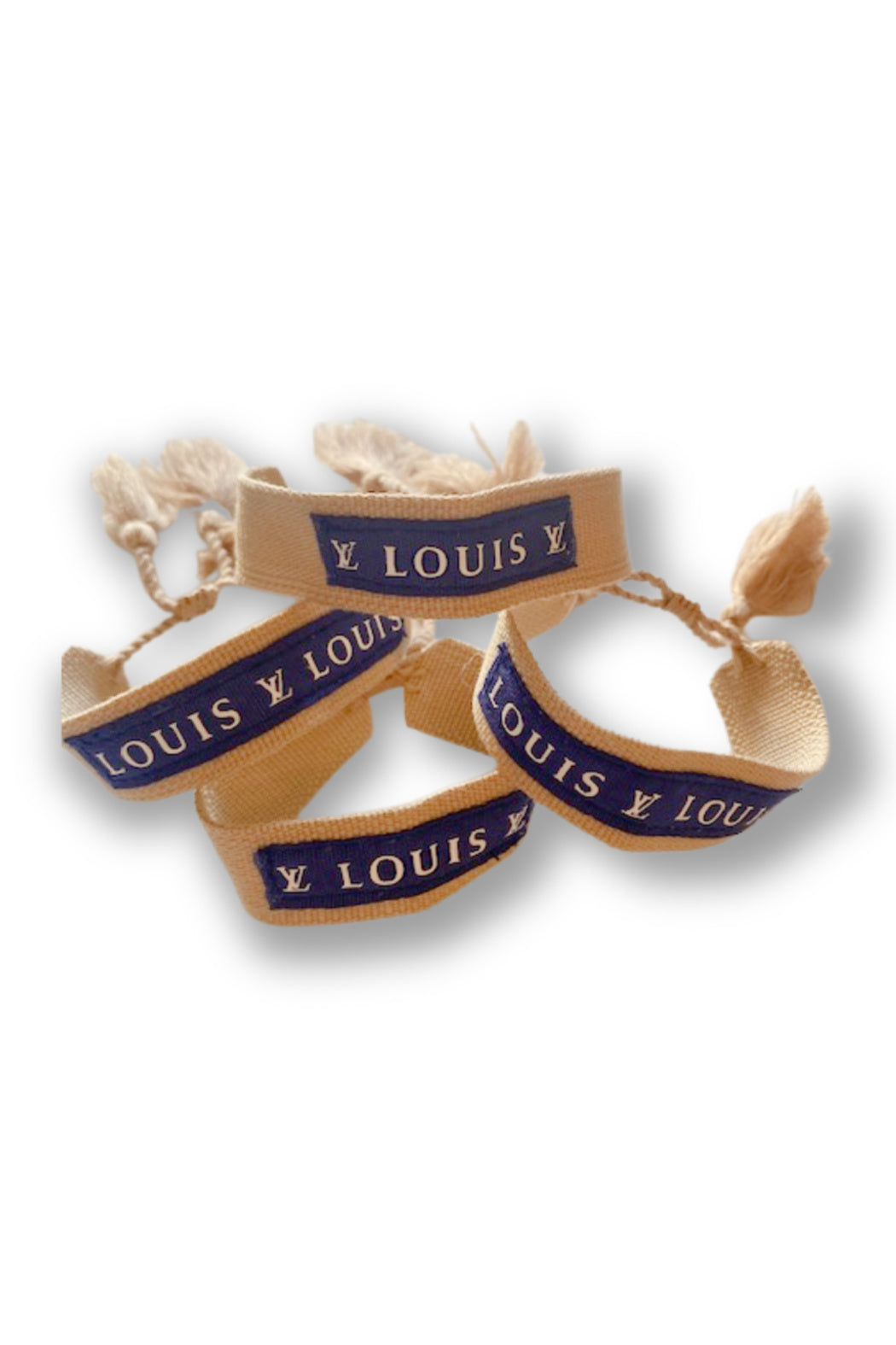 Blue Louis Vuitton Ribbon Fabric Bracelet