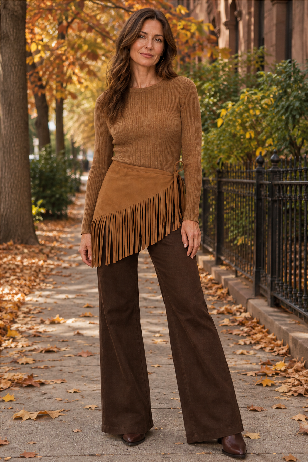 Vegan Suede Fringe Scarf