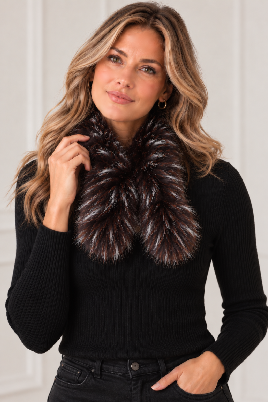 Frosted Faux Fur Scarf
