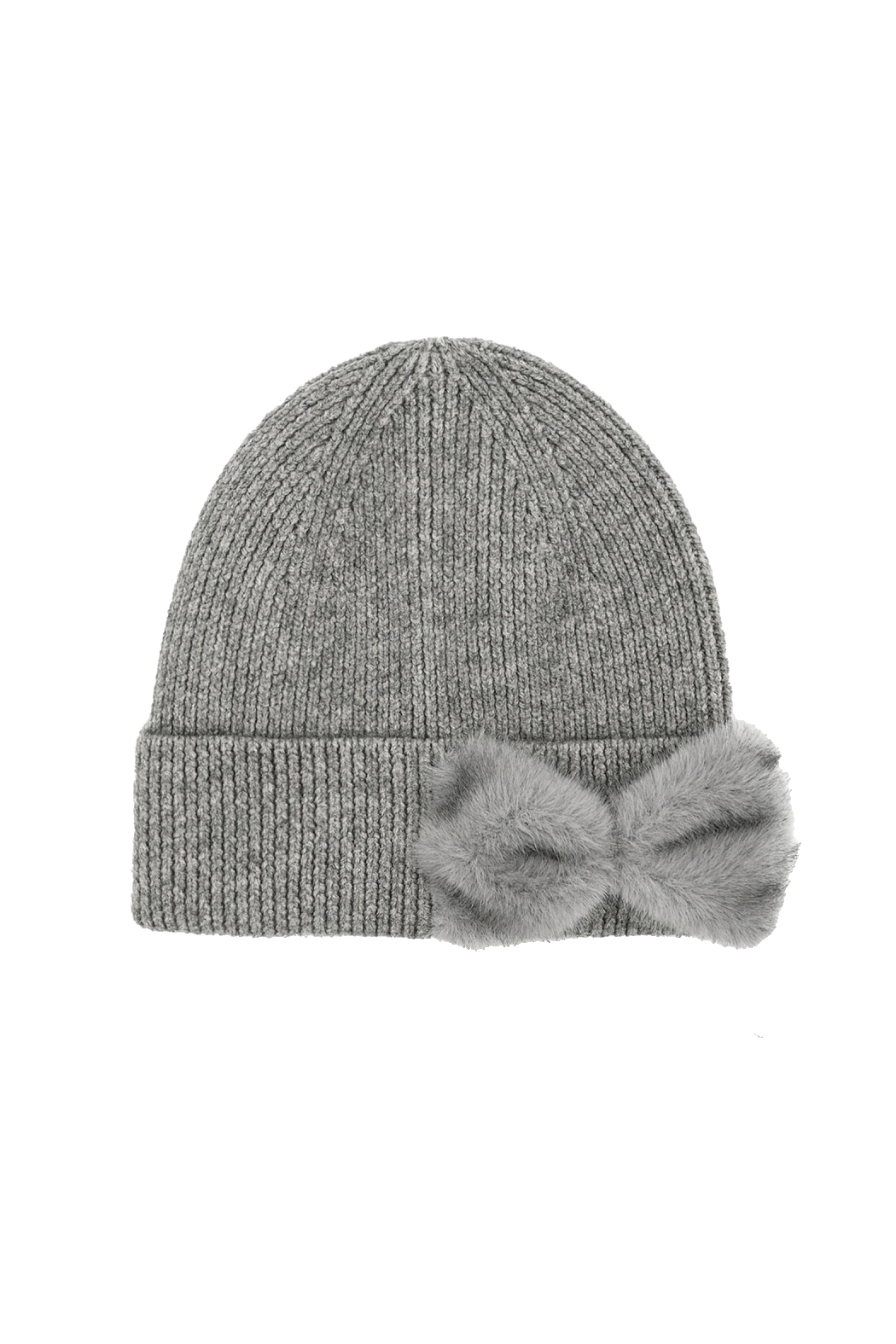 Faux Fur Bow Knit Beanie