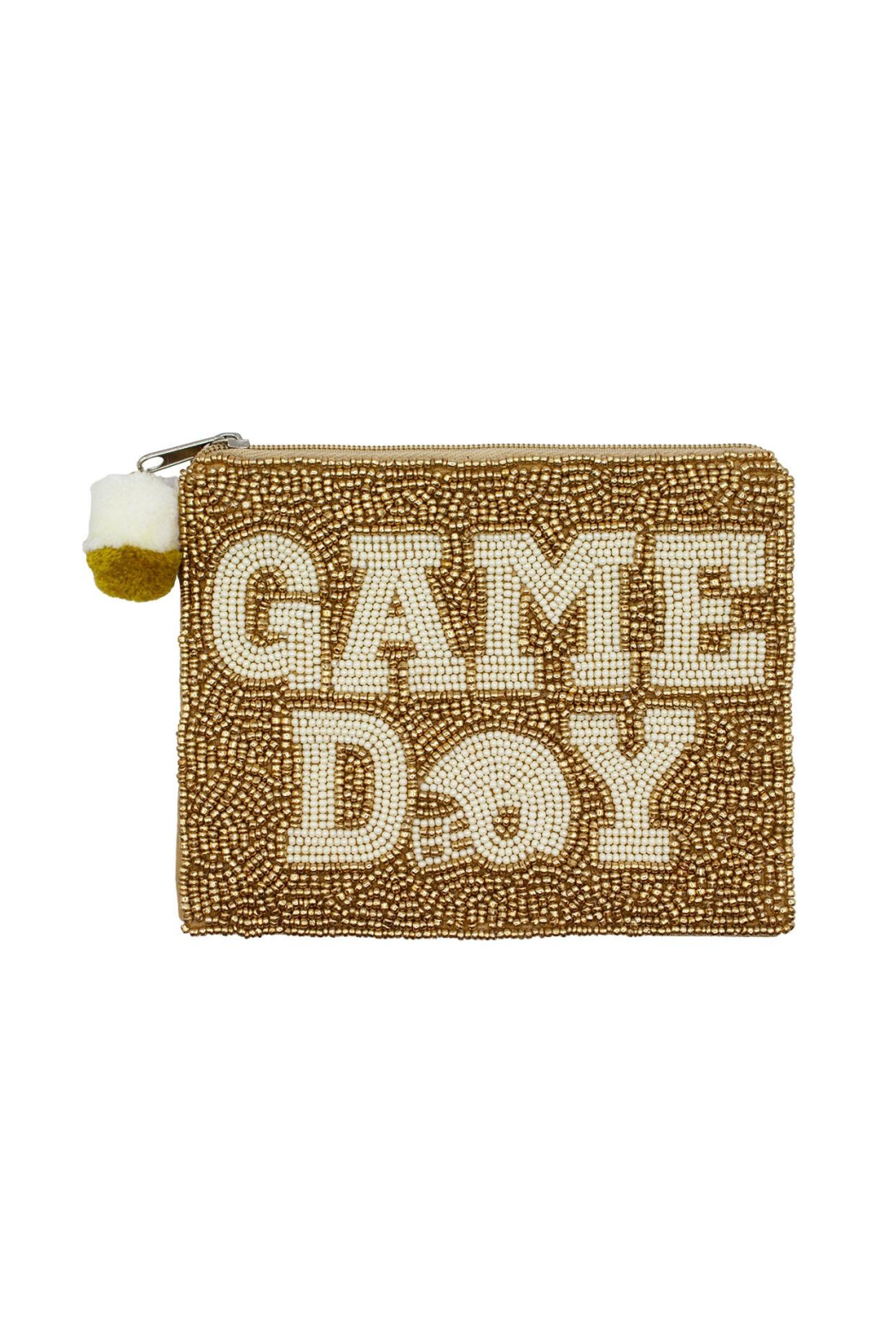 Golden Game Day Beaded Pouch
