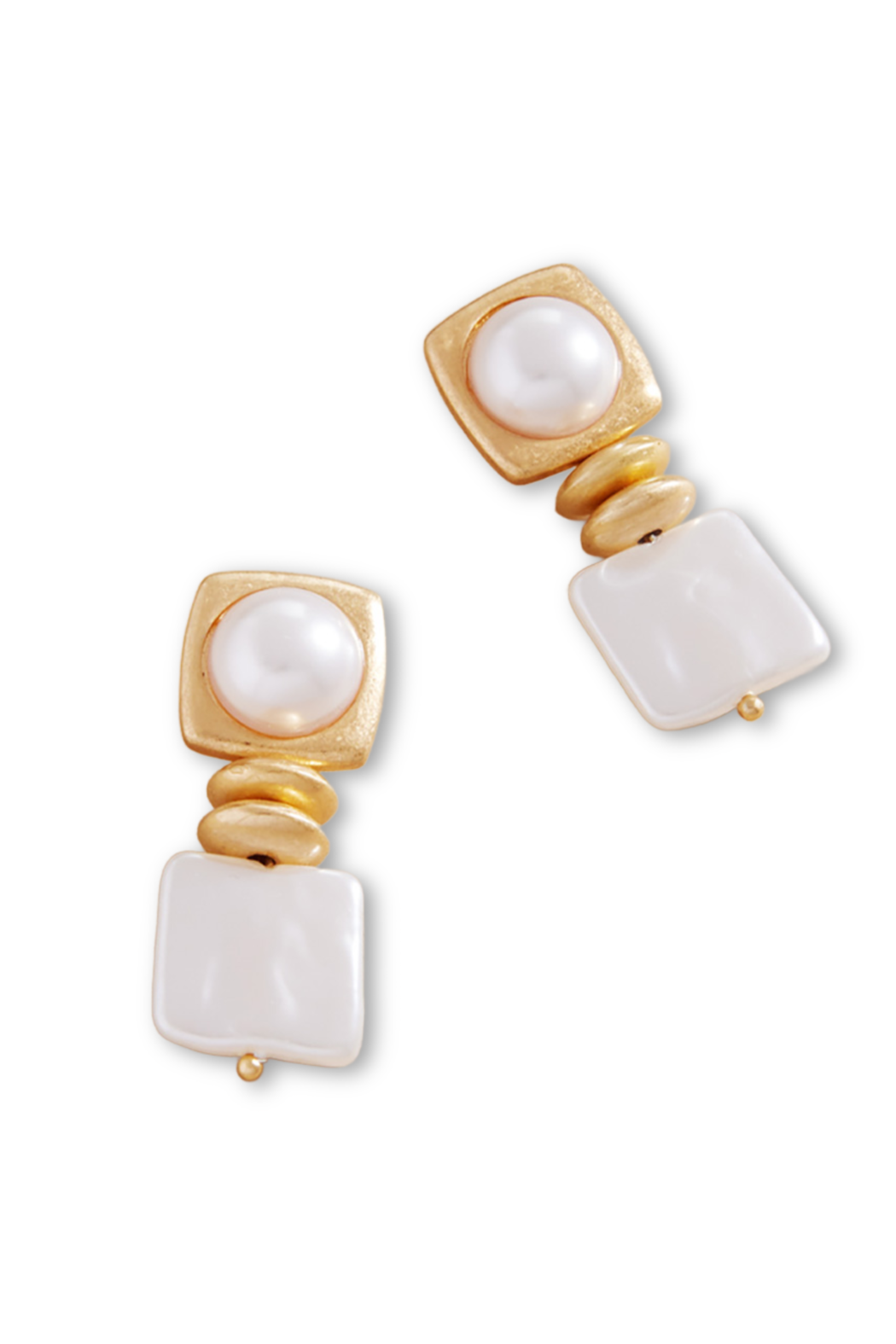 Geometric Pearl Earrings