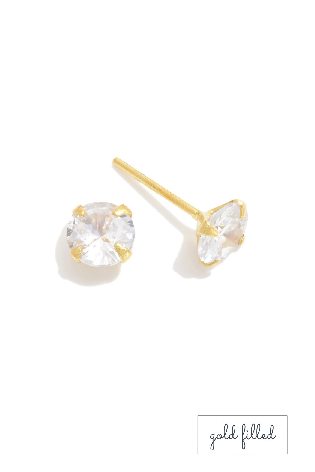 Gold Filled Martini Cubic Zirconia Earrings