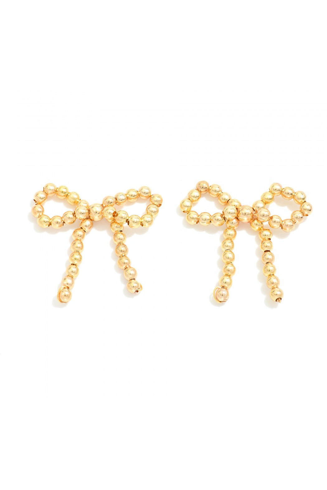 Gold Bead Bow Earrings