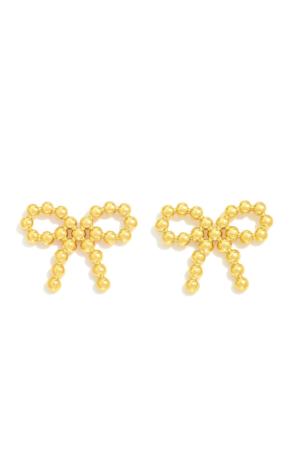 Gold Bead Bow Earrings