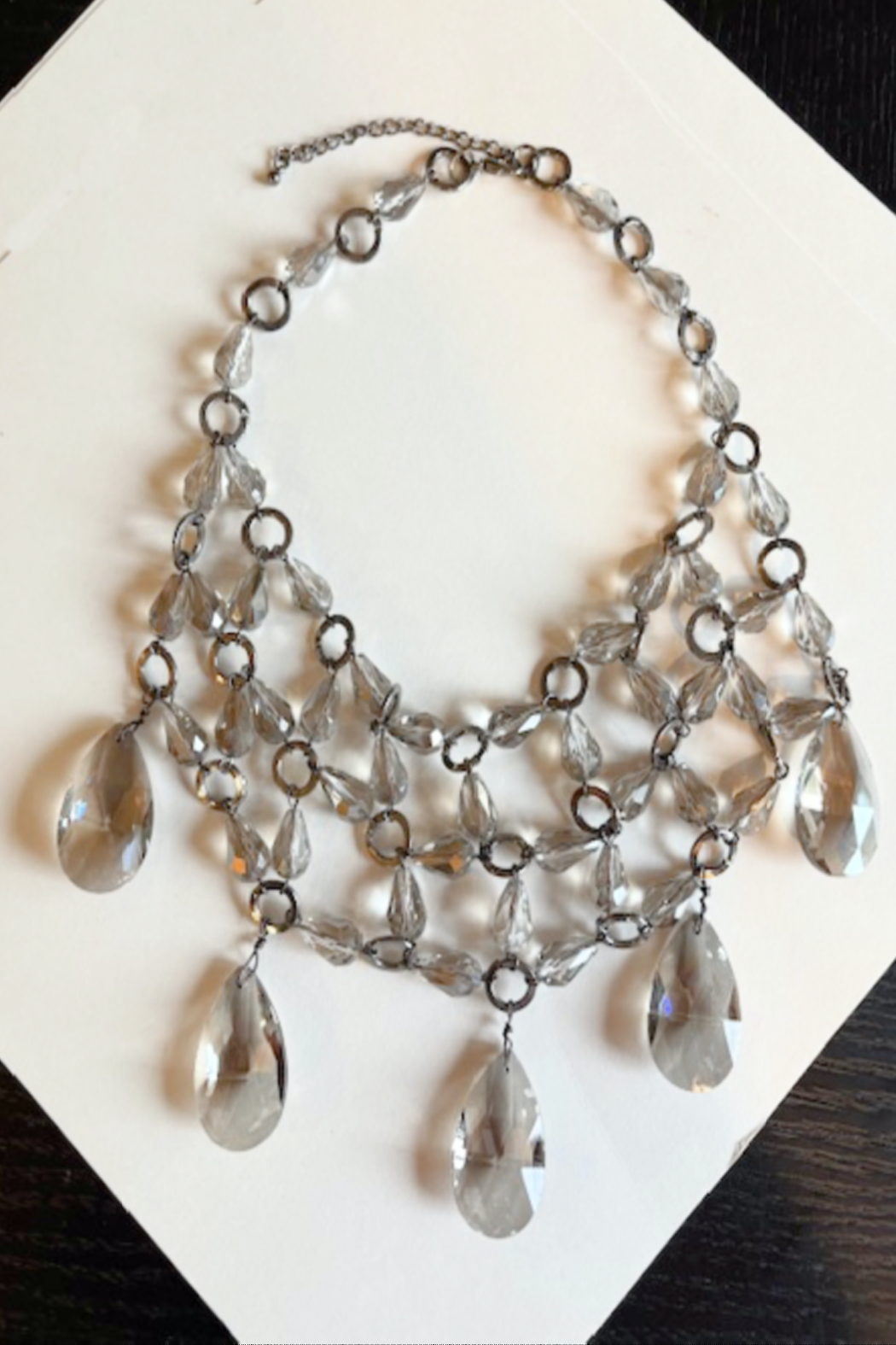 Smoky Crystal Statement Necklace