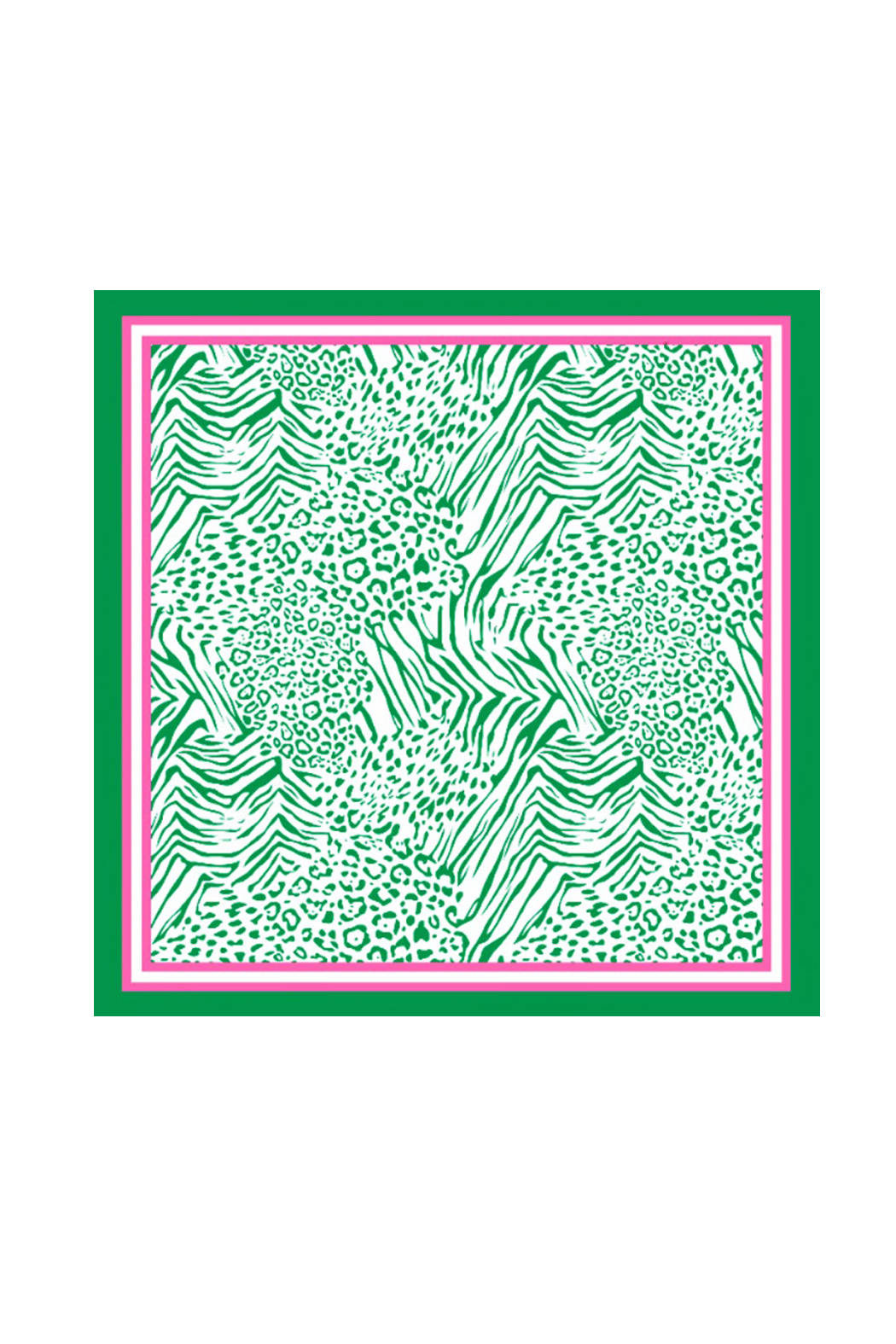 Pink and Green Animal Print Scarf