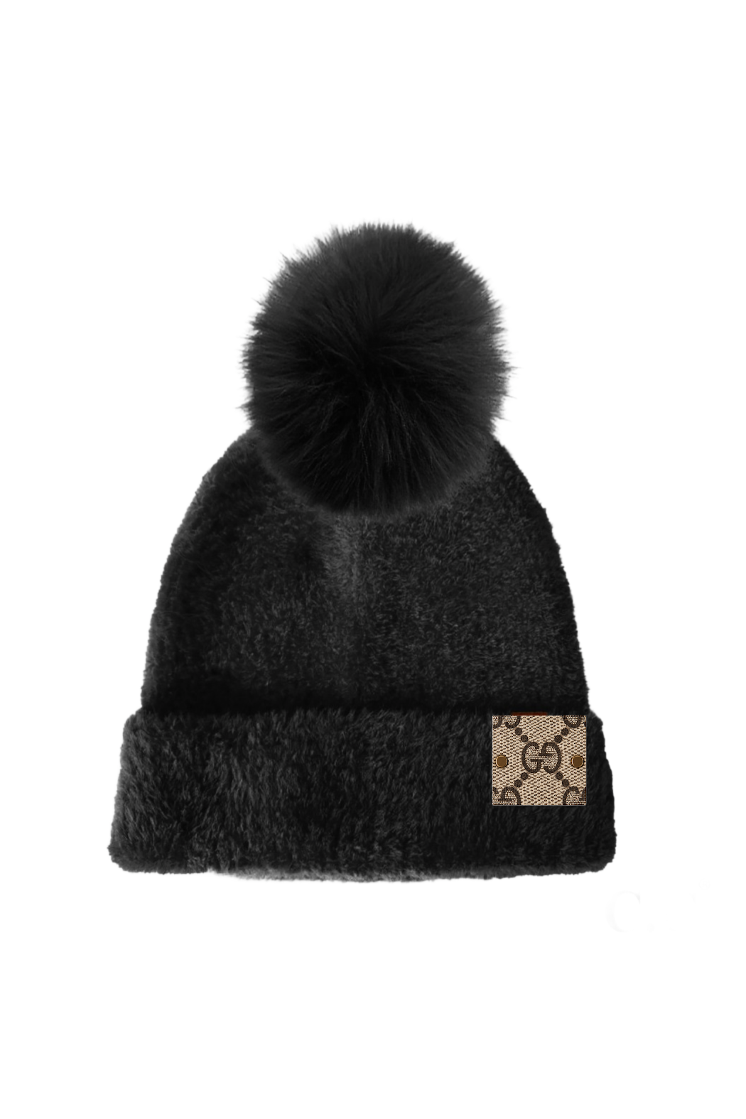 Upcycled GG Chenille Pom Beanie