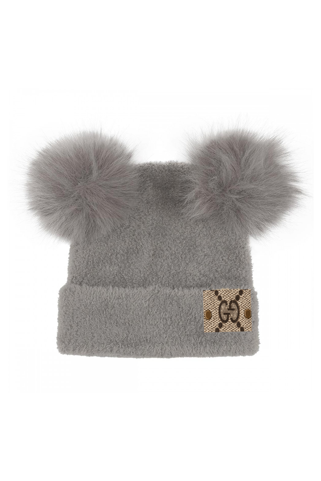 Upcycled GG Chenille Pom Baby Beanie
