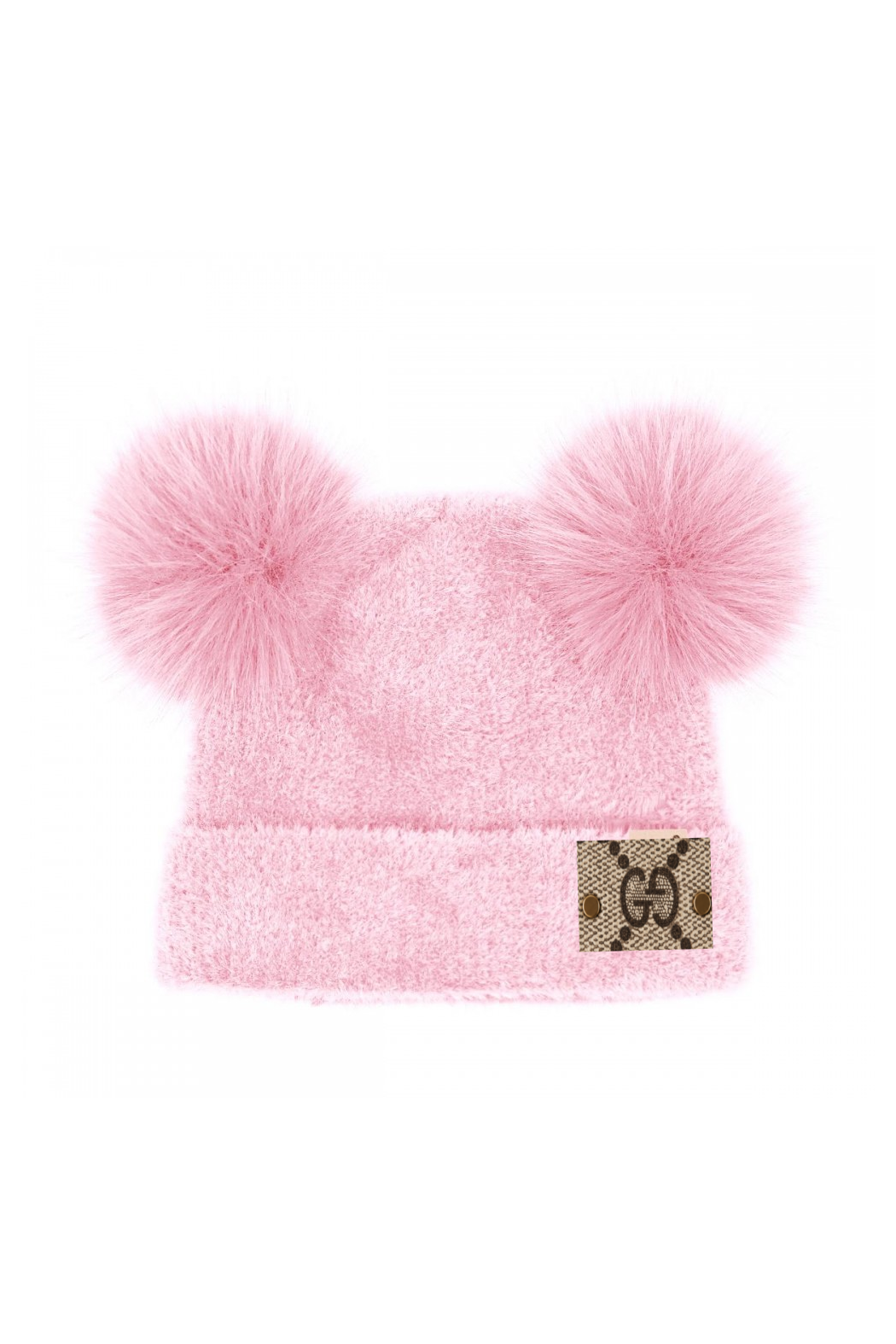 Upcycled GG Chenille Pom Baby Beanie