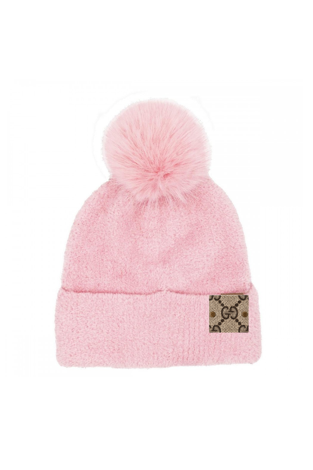 Upcycled GG Chenille Pom Beanie
