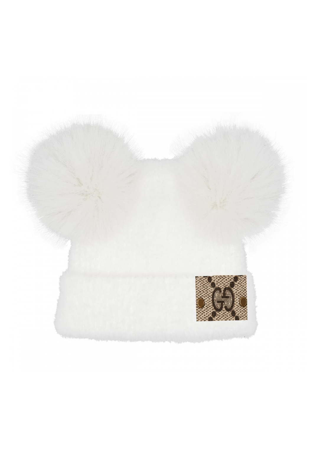 Upcycled GG Chenille Pom Baby Beanie