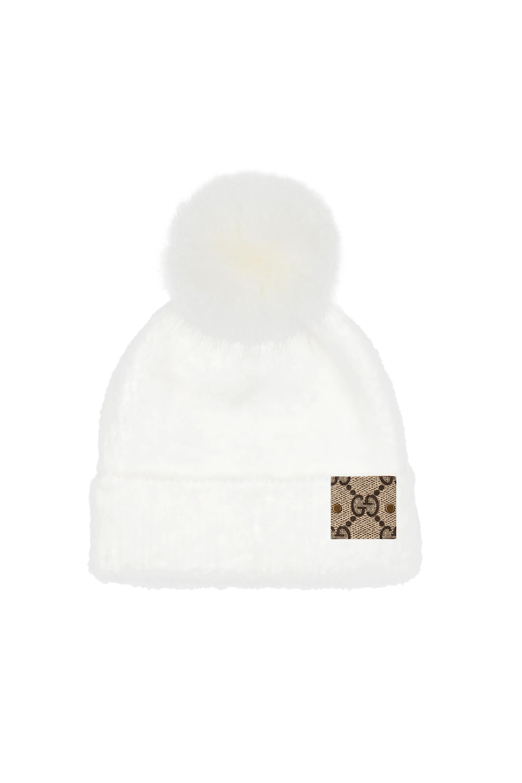 Upcycled GG Chenille Pom Beanie
