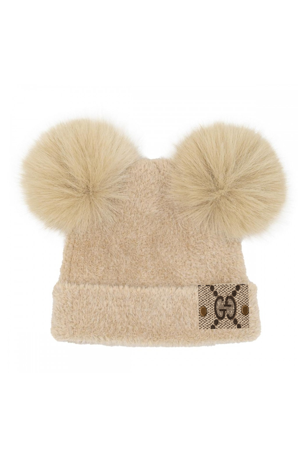 Upcycled GG Chenille Pom Baby Beanie