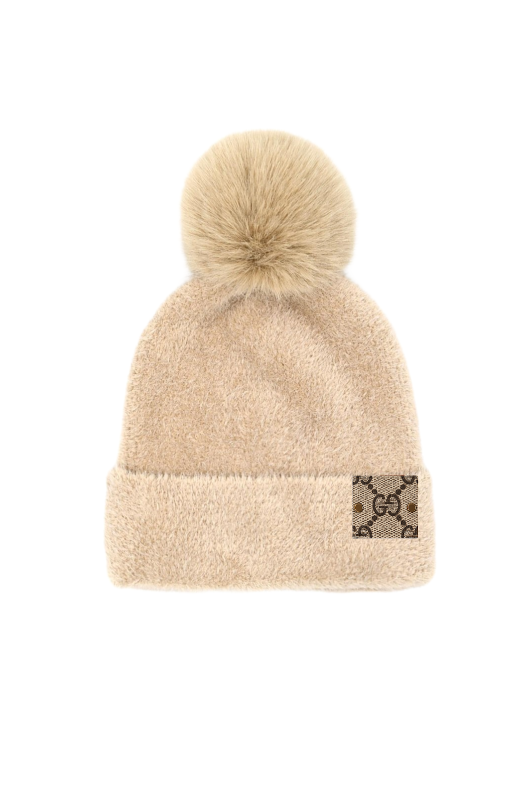 Upcycled GG Chenille Pom Beanie