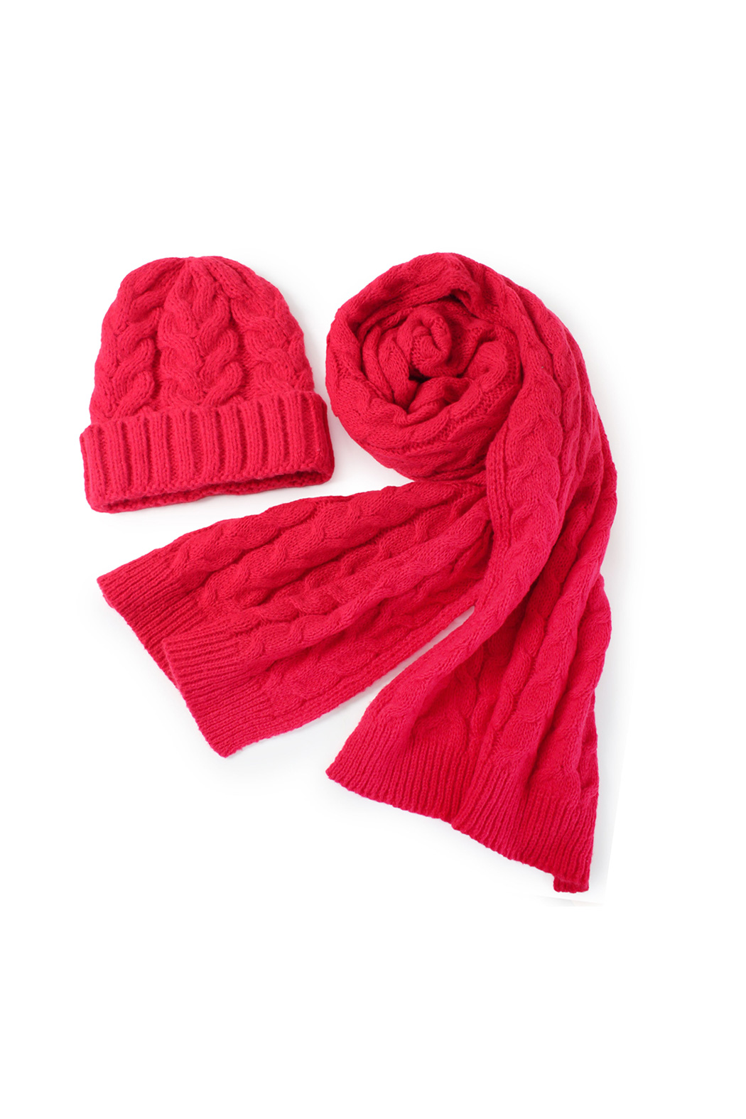 Cable Knit Beanie and Scarf Set