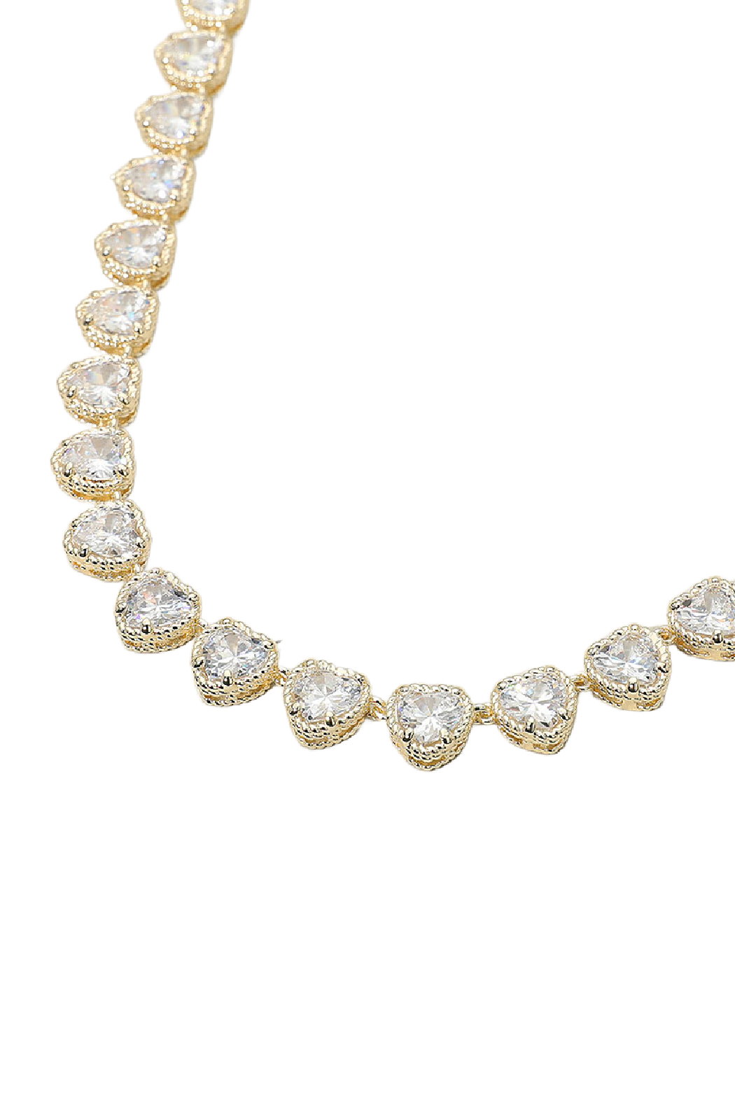 Gold Plated Heart Station Necklace