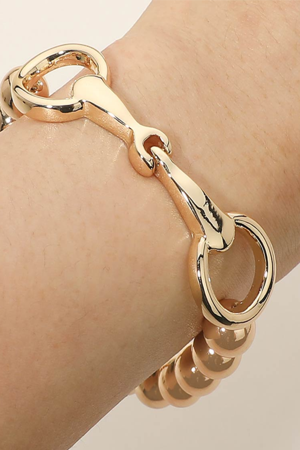 Horsebit Bead Stretch Bracelet