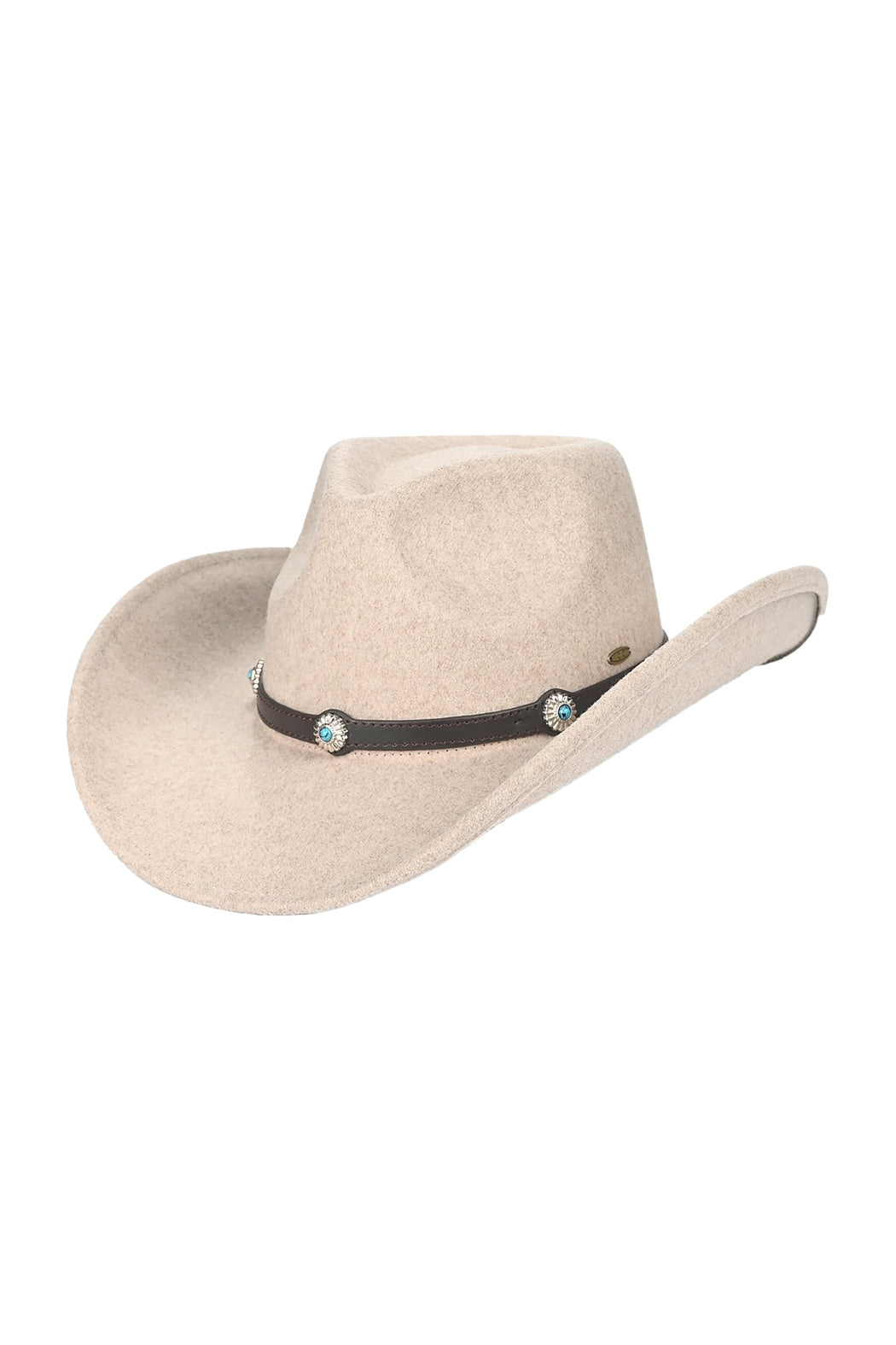 Turquoise Stone Felt  Cowboy Hat