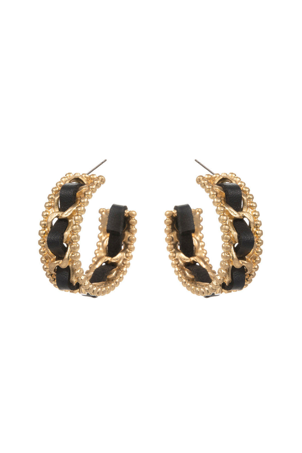 Leather Hoop Earrings